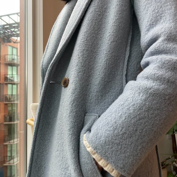 J. Crew Daphne Coat In Powder Blue Italian Boiled Wool (00) - Picture 4 of 8